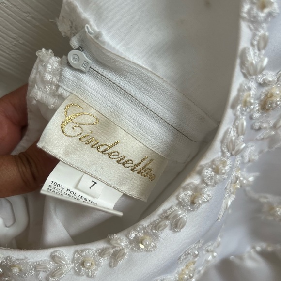 Girl's dress number 7 white with glitter - Picture 4 of 4